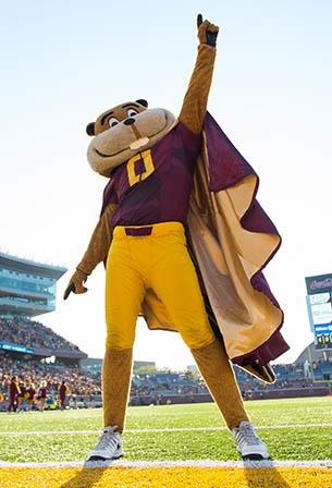 goldy gopher on the gridiron.